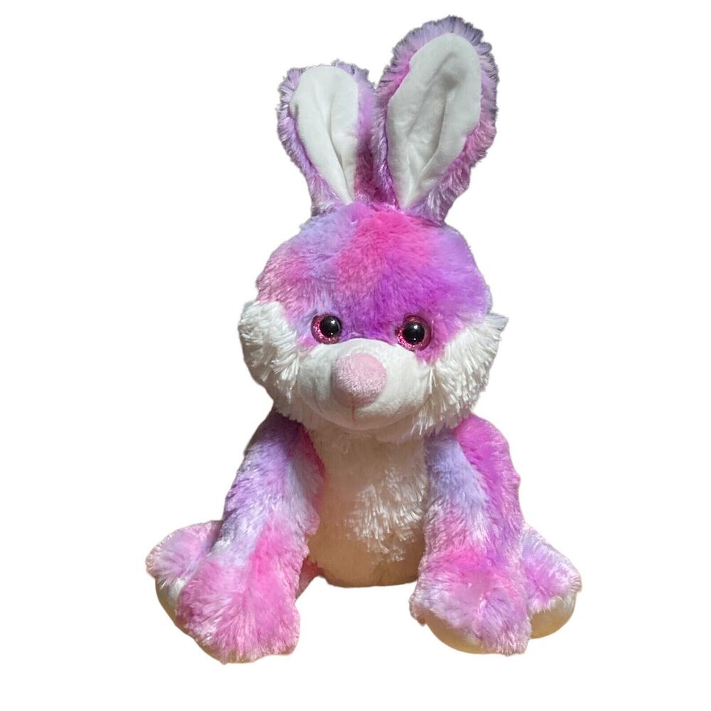Inter-American Easter Bunny Rabbit Plush Purple 14” Stuffed Animal‎ Glitter eyes